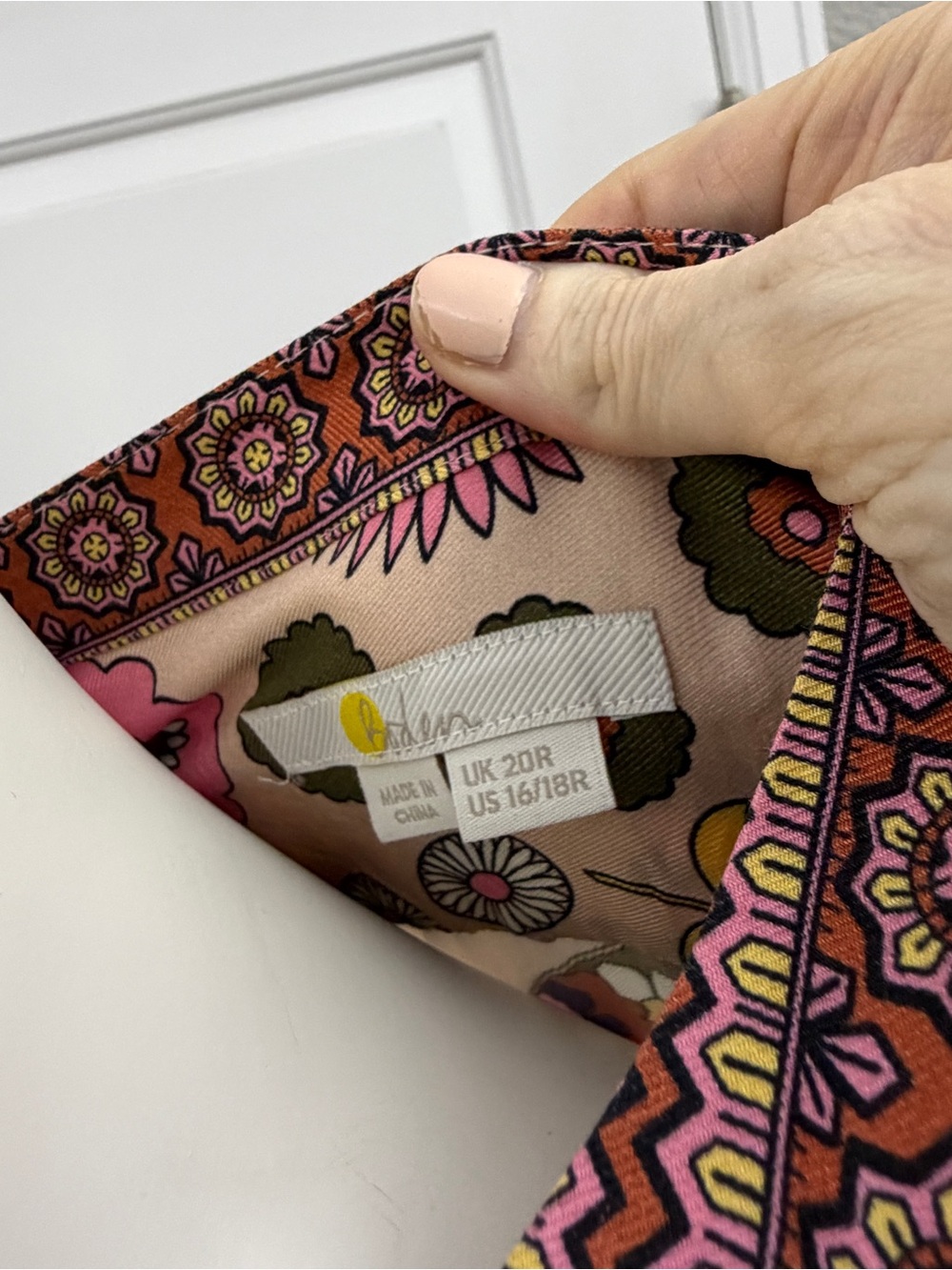 Boden Paisley Floral Long Sleeve Boho Maxi Dress - Cream, Pink, Green, Brown - Picture 12 of 15